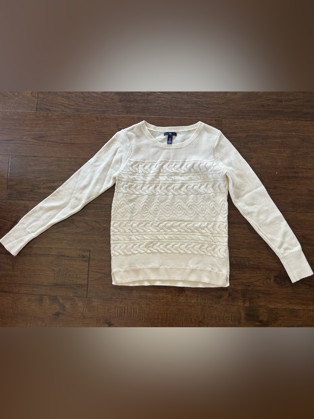 Women's Cream Cable Knit Sweater